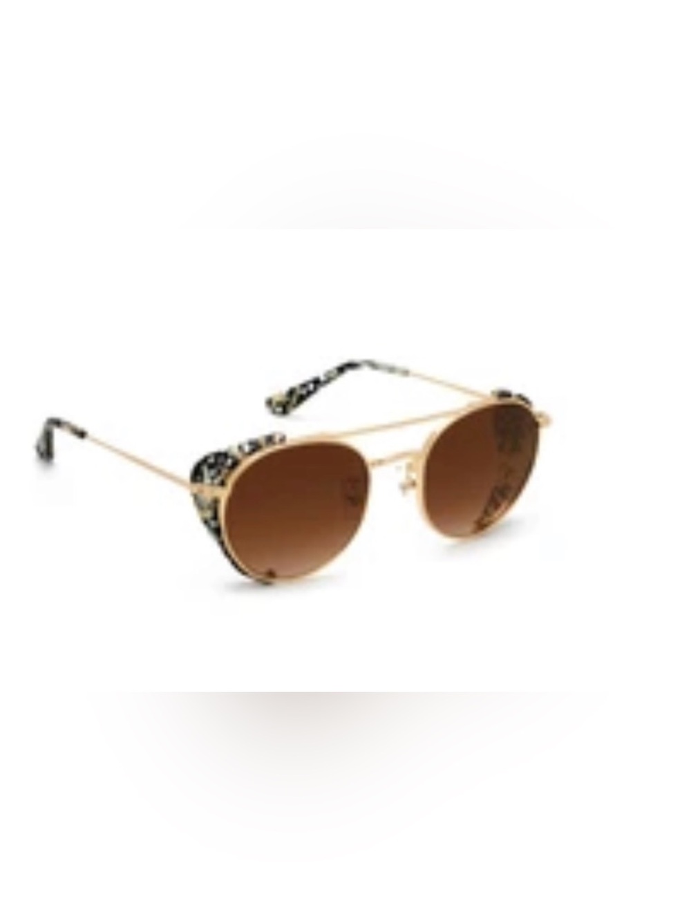 KREWE Tchoup Blinker Gold Frame Brown Gradient Round Sunglasses